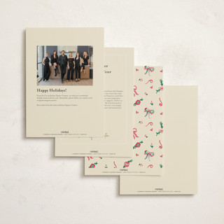 This is a ivory business holiday cards with standard by Sarah Rosenthal called decked in gratitude printing on signature in standard