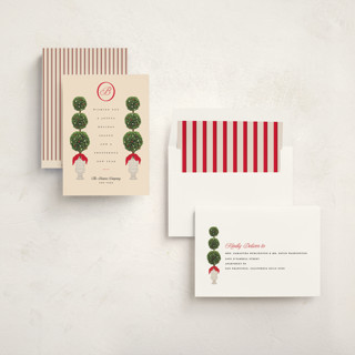 This is a berry business holiday cards with standard by Jennifer Lew called holiday topiary printing on signature in standard