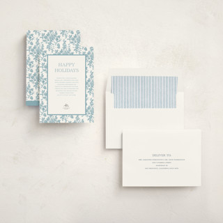 This is a frost business holiday cards with standard by Jenna Holcomb called holiday toile printing on signature in standard