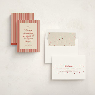 This is a cranberry business holiday cards with standard by Ellen Schlegelmilch called pinstriped border printing on signature in standard