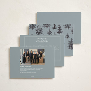 This is a slate business holiday cards with standard by Holly Whitcomb called inkpen cabin printing on signature in standard
