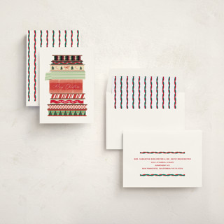 This is a candy cane business holiday cards with standard by Baumbirdy called ribbon spools printing on signature in standard