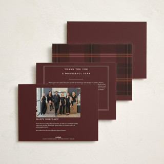 This is a berry business holiday cards with standard by Maja Cunningham called timeless plaid printing on signature in standard