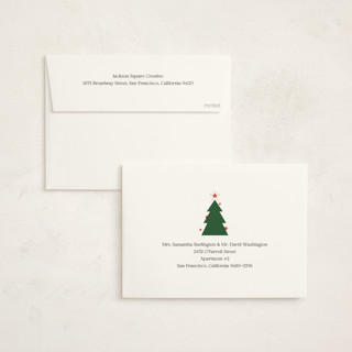 This is a forest business holiday cards with standard by Zove Ahhh called joyfully printing on signature in standard
