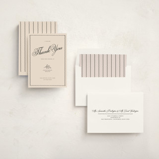 This is a cream business holiday cards with standard by Rachel Cassel called sincerely thank you printing on signature in standard