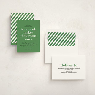 This is a grass business holiday cards with standard by Sara Hicks Malone called teamwork printing on signature in standard