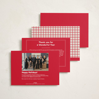 This is a peppermint business holiday cards with standard by Olivia Kanaley Inman called inbox printing on signature in standard