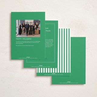 This is a wreath business holiday cards with standard by Megan Davis called poplin printing on recycled smooth signature in standard