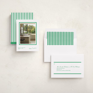 This is a wreath business holiday cards with standard by Megan Davis called poplin printing on recycled smooth signature in standard