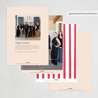 This is a candy cane business holiday cards with standard by Creo Study called vintage joy printing on signature in standard