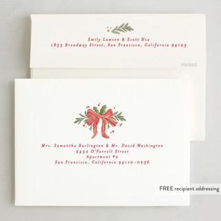 This is a candy cane business holiday cards with standard by Creo Study called vintage joy printing on signature in standard