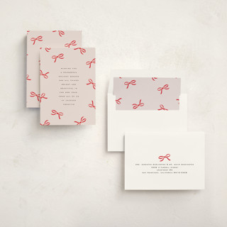 This is a crimson business holiday cards with standard by Olivia Kanaley Inman called wrapped up printing on signature in standard