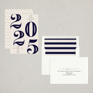 This is a midnight business holiday cards with standard by Oma N. Ramkhelawan called bold year printing on signature in standard