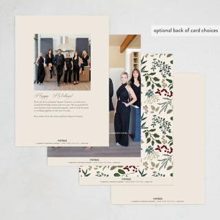 This is a cream business holiday cards with standard by Susan Moyal called holiday bow printing on signature in standard