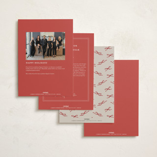 This is a ribbon business holiday cards with standard by Maja Cunningham called vintage note printing on signature in standard