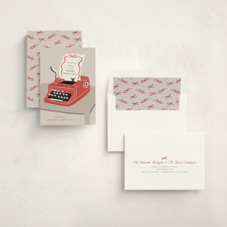 This is a ribbon business holiday cards with standard by Maja Cunningham called vintage note printing on signature in standard