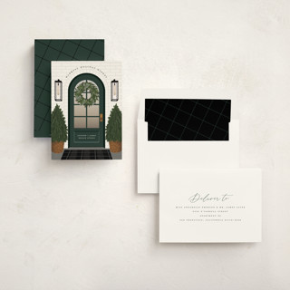 This is a juniper business holiday cards with standard by Ekko Studio called holiday home printing on signature in standard
