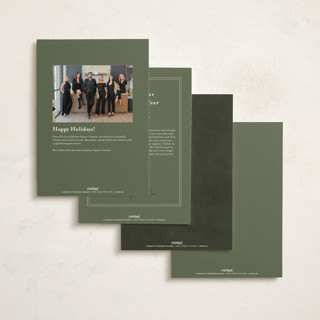 This is a pine business holiday cards with standard by Jenna Holcomb called new halls printing on signature in standard
