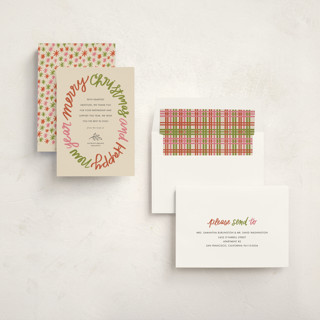 This is a jolly business holiday cards with standard by Jen Owens called word wreath printing on signature in standard