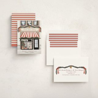 This is a candy business holiday cards with standard by Maja Cunningham called little shop printing on signature in standard