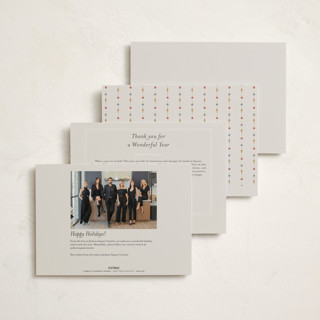 This is a wreath business holiday cards with standard by Ana de Sousa called season’s greetings storefront printing on signature in standard