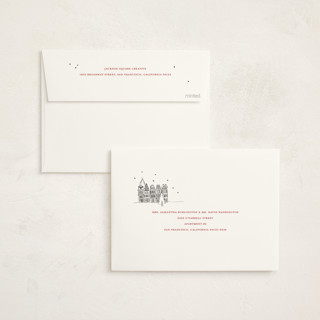 This is a ink business holiday cards with standard by Caroline Harberd called find us buildings printing on signature in standard