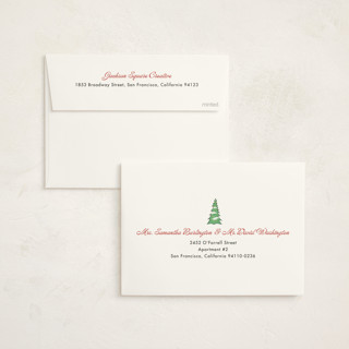 This is a cherry business holiday cards with standard by Becky Nimoy called quaint town square printing on signature in standard