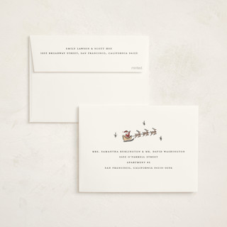 This is a festive business holiday cards with standard by Erin German called winter scene printing on signature in standard