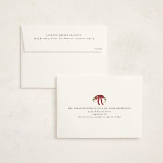This is a evergreen business holiday cards with standard by Chris Griffith called holiday bow tree printing on signature in standard