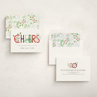 This is a fern business holiday cards with standard by Alethea and Ruth called simple cheers printing on signature in standard