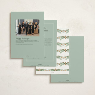 This is a frost business holiday cards with standard by Paper Sun Studio called pine border printing on signature in standard