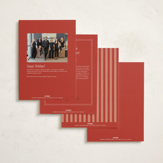 This is a cranberry business holiday cards with standard by Jenna Holcomb called surround printing on signature in standard