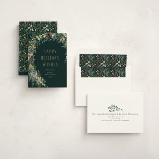 This is a juniper business holiday cards with standard by Susan Moyal called holiday vine printing on signature in standard