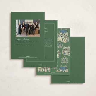 This is a cotswolds business holiday cards with standard by Jackie Crawford called cozy cottage toile printing on signature in standard