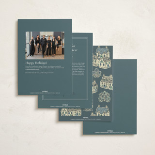 This is a frost business holiday cards with standard by Jackie Crawford called cozy cottage toile printing on signature in standard