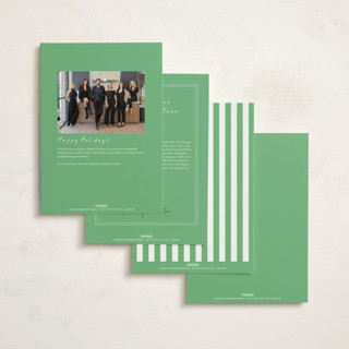 This is a greenery business holiday cards with standard by mo kelley called wreath with bow printing on signature in standard
