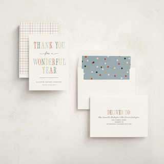 This is a snow business holiday cards with standard by Pixel and Hank called wonderful year printing on signature in standard