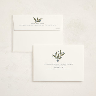 This is a frost business holiday cards with standard by Jackie Crawford called ribbon bouquet printing on signature in standard