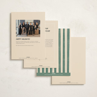 This is a pine needle business holiday cards with standard by Creo Study called vintage ski season printing on signature in standard