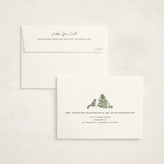 This is a pine business holiday cards with standard by Jenna Holcomb called forest animals printing on signature in standard