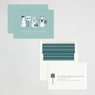 This is a wintermint business holiday cards with standard by Corinne Malesic called real estate buddies printing on signature in standard