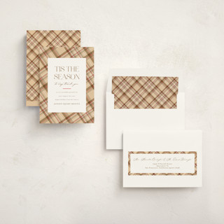 This is a latte business holiday cards with standard by Ashlee Townsend called tis the season plaid printing on signature in standard