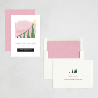 This is a bubblegum business holiday cards with standard by Becky Nimoy called christmas tree chart printing on signature in standard
