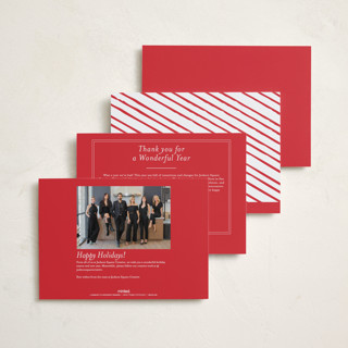 This is a holly berry business holiday cards with standard by AK Graphics called simply grateful printing on recycled smooth signature in standard