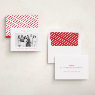 This is a holly berry business holiday cards with standard by AK Graphics called simply grateful printing on recycled smooth signature in standard