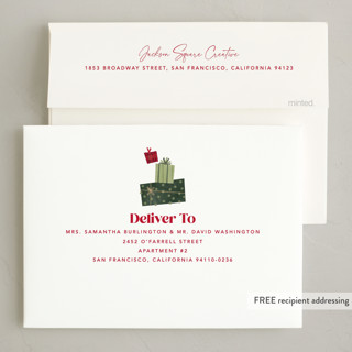 This is a stocking business holiday cards with standard by Robert and Stella called gift of gratitude printing on signature in standard