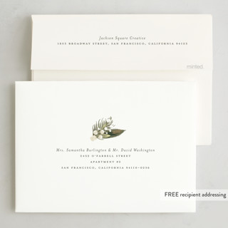 This is a eggnog business holiday cards with standard by Jackie Crawford called festive side ribbon wreath printing on signature in standard