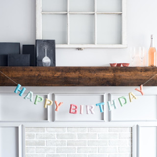MIN-ZM6-HDG - Happy Birthday Banner (Soft Rainbow, 6 feet)