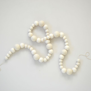 This is a white holiday decorations by TwentyEight12 called felt christmas garland, white boho felt balls in standard
