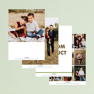 This is a gold petite holiday cards with foil pressed by Minted called foil portrait custom printing on signature in petite